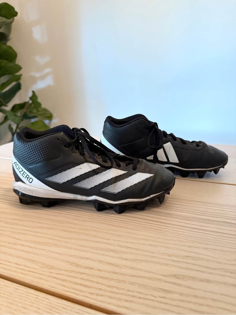 adidas Adizero Impact.2 MD Youth 5.5 Black White Football Cleats Unisex - Picture 2 of 7
